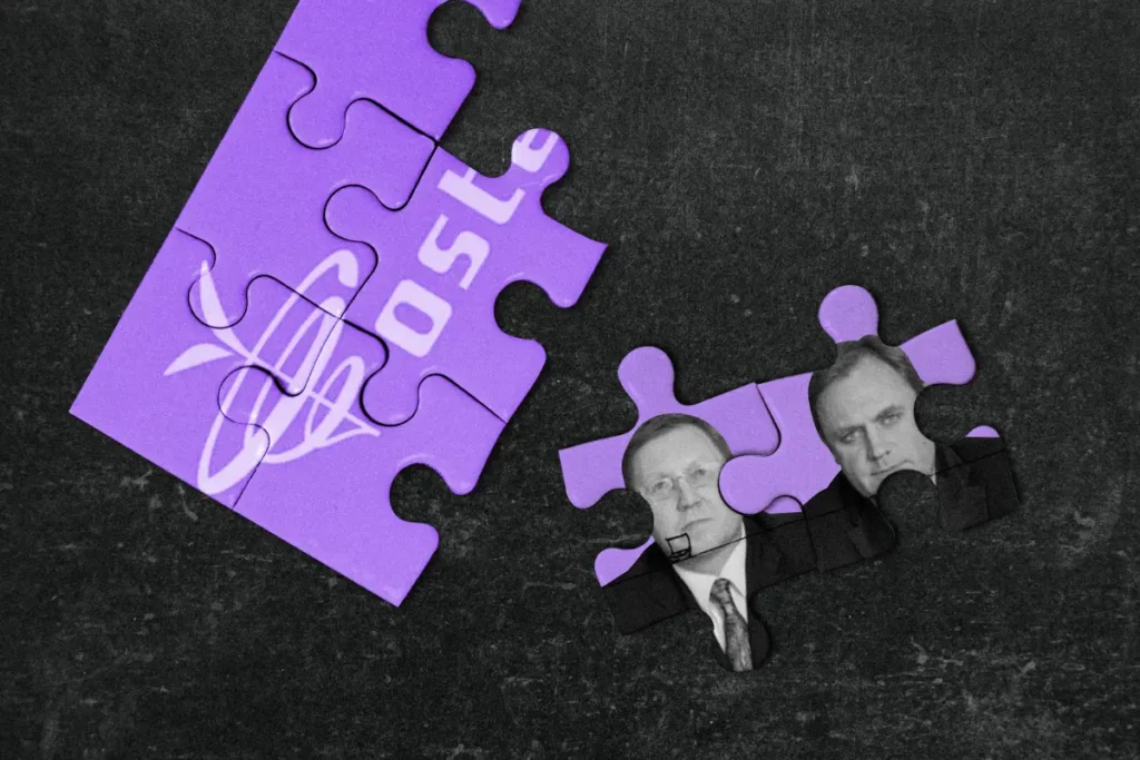 На&nbsp;коллаже изображены (слева направо): логотип ОСТЕК, фото Александра Разоренова и&nbsp;Вадима Гаршина. Автор коллажа: Дмитрий Осинников.