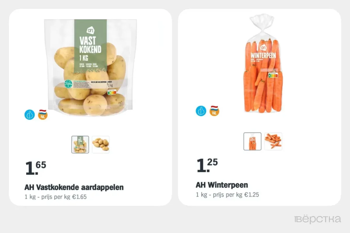 Цена на&nbsp;продукты для приготовления оливье в&nbsp;магазинах Нидерландов