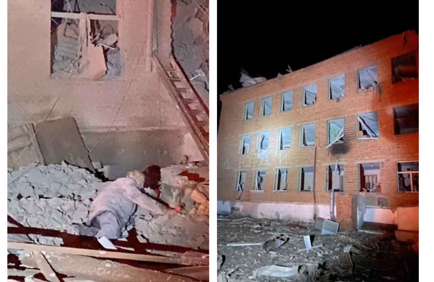 Разрушенный интернат в&nbsp;Судже после прилета авиабомбы