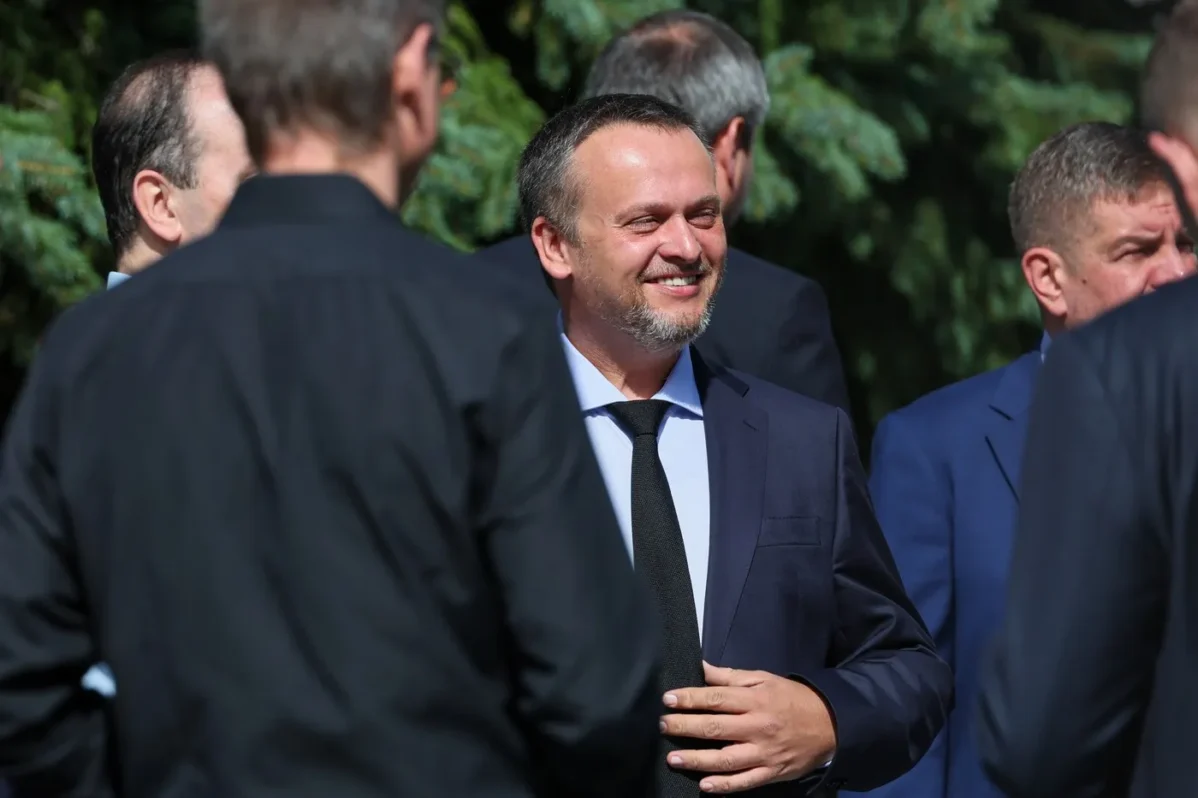 Новый министр транспорта России Андрей Никитин на&nbsp;церемонии прощания с&nbsp;Романом Старовойтом в&nbsp;Москве, 10 июля 2025 года<br />
