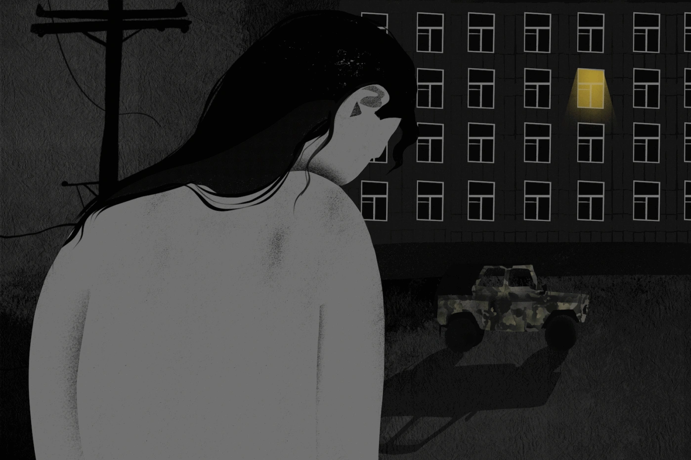 Из&nbsp;прифронтовых районов уезжают местные юноши. Зато там много военных. С&nbsp;ними заводят отношения местные школьницы, однако эти связи заканчиваются не&nbsp;всегда хорошо