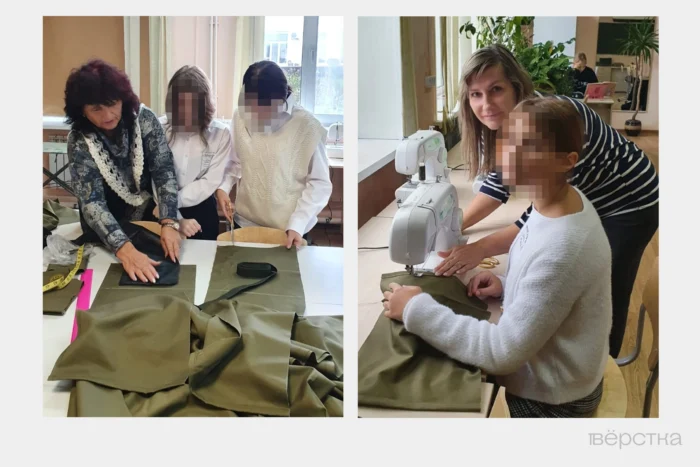 Школьницы шьют аптечки для фронта во время уроков “Технологии”